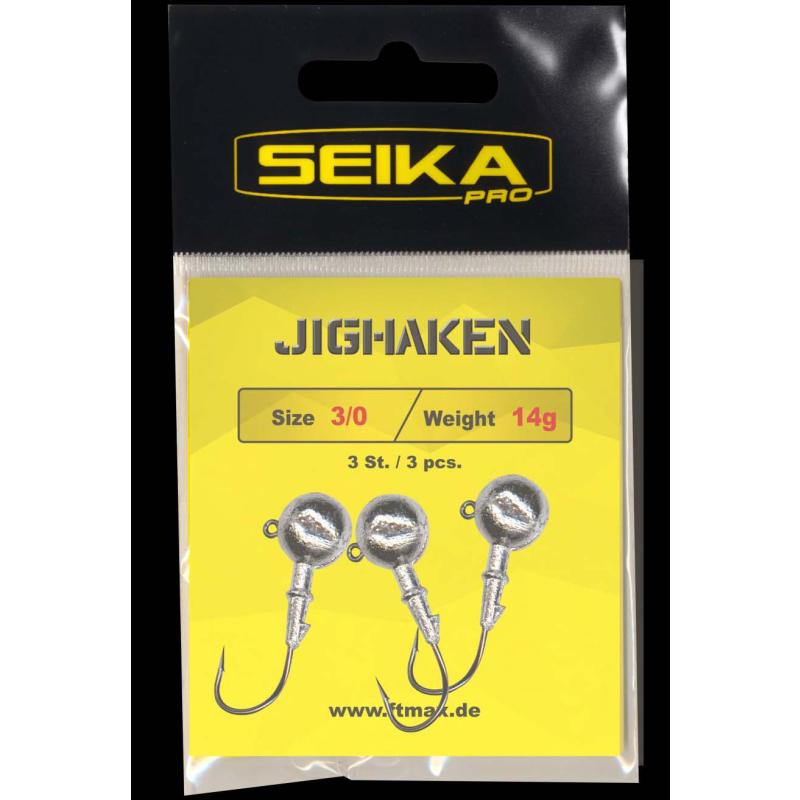 Seika Pro Jig Heads 14 gr. Size 3/0 Pack of 3