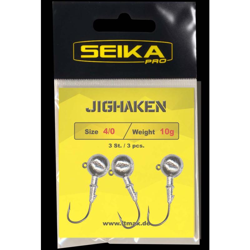 Seika Pro Jig Heads 10 gr. Size 4/0 Pack of 3