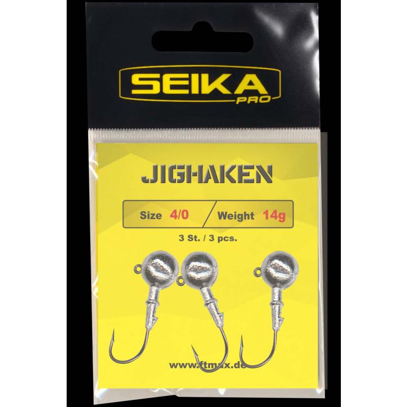 Seika Pro Jig Heads 14 gr. Size 4/0 Pack of 3