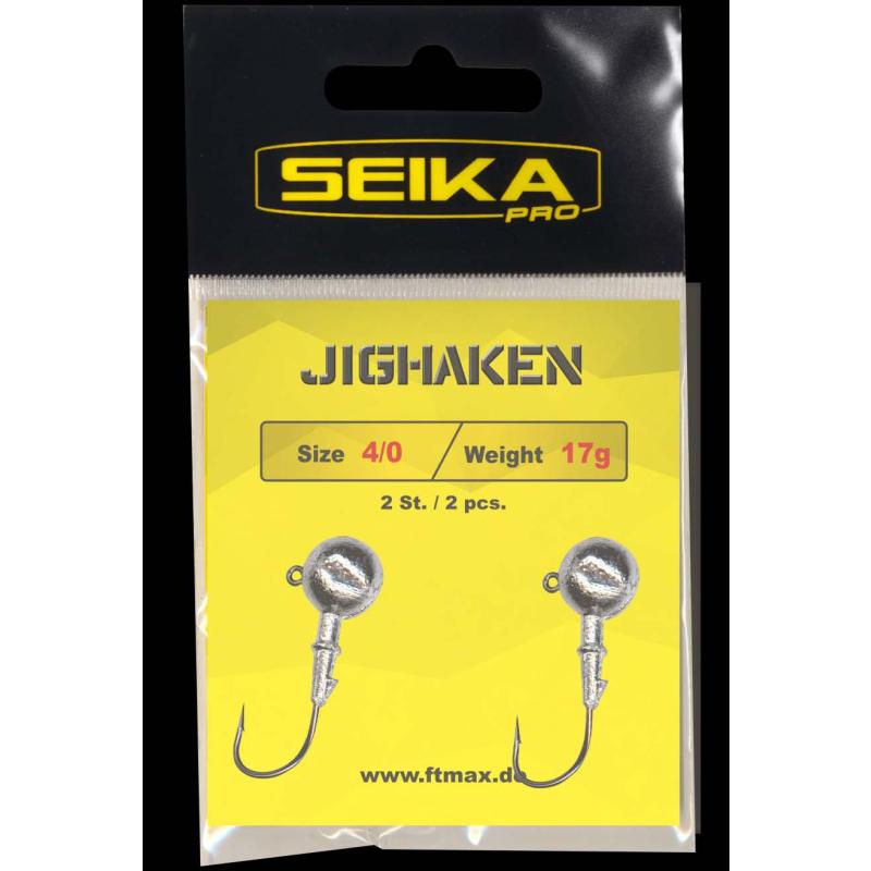 Seika Pro Jig Heads, 17 gram, maat 4/0, 2 stuks
