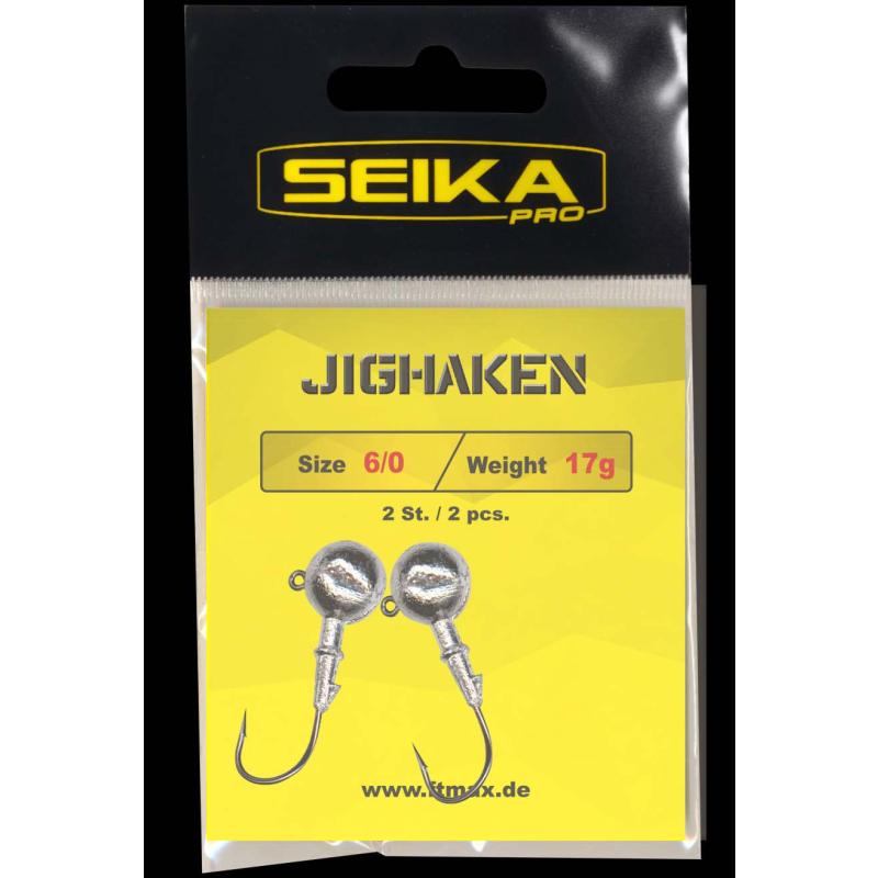 Seika Pro Jig Heads, 17 gram, maat 6/0, 2 stuks