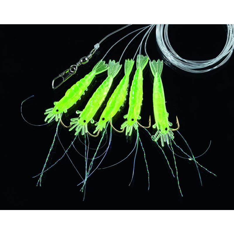 DEGA Shrims-Deluxe Rig-chartreuse, hook size. 8th