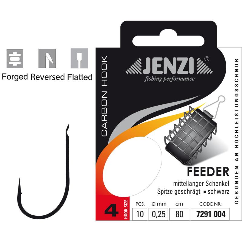 JENZI feeder hook tied size 4 0,25mm 80cm
