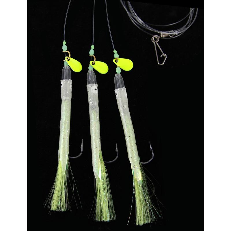 DEGA sea leader with fringes, 3 side arms approx. 1,1m 0,50mm hook 1/0