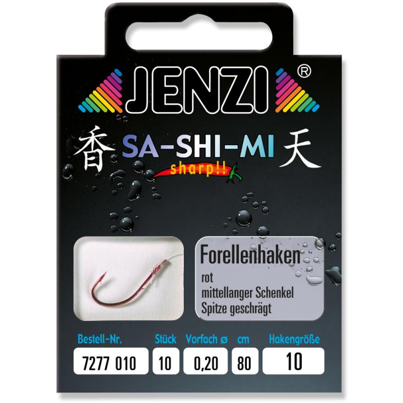 Hameçon truite JENZI SA-SHI-MI lié taille 10 0,20mm 80cm