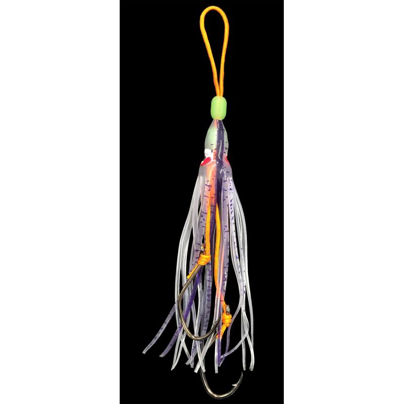 Leader UV Octopus avec deux crochets transparent / violet