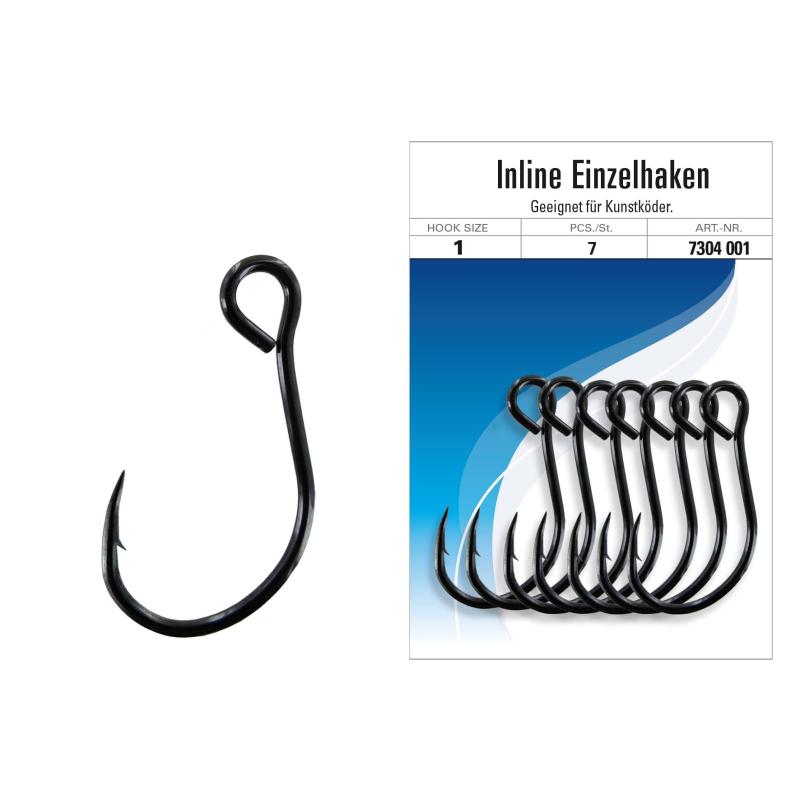 Jenzi Inline single hook, 7 pieces, size 1