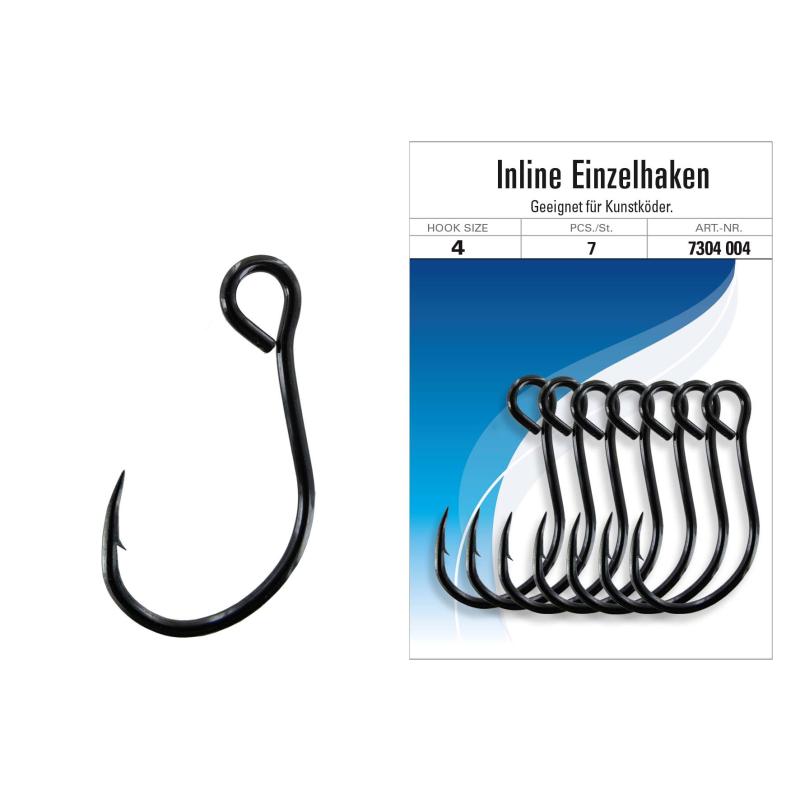 Jenzi Inline single hook, 7 pieces, size 4