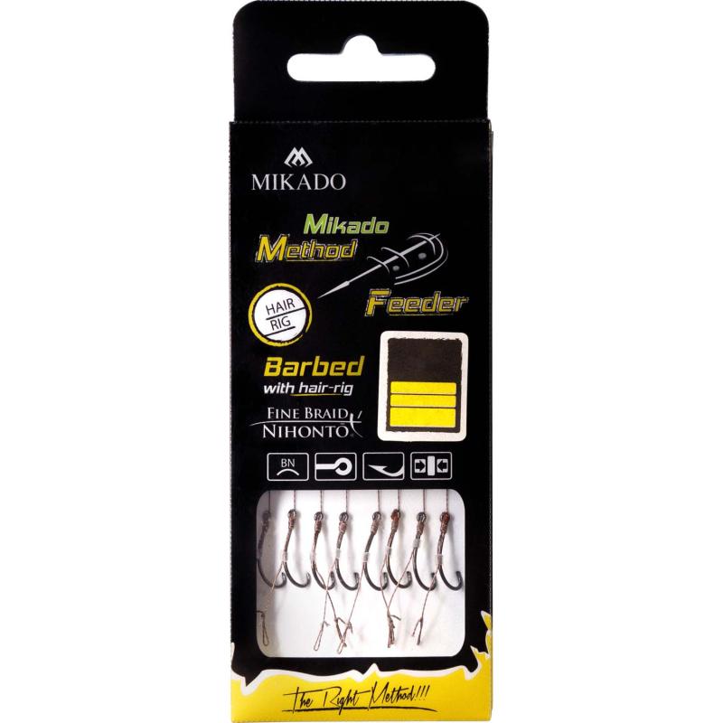 Mikado MethodFeeder Rig with hair & barb #14 braided 0.10mm/10cm 8pcs