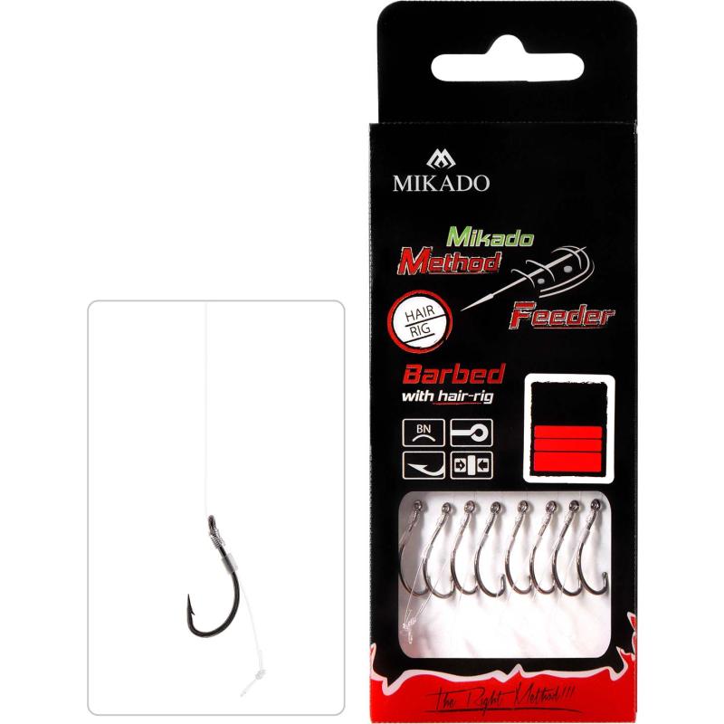 Mikado Method Feeder Rig with hair & barbs #12 0.23mm/10cm 8pcs A