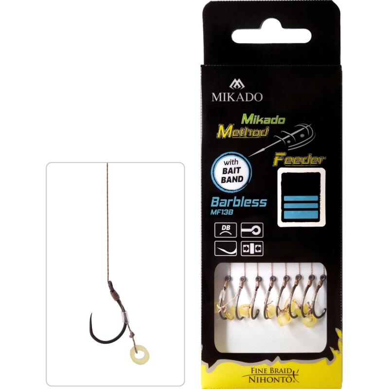 Mikado MethodFeederRig with rubber/o barbs #12 braided0.12mm/10cm 8pcs