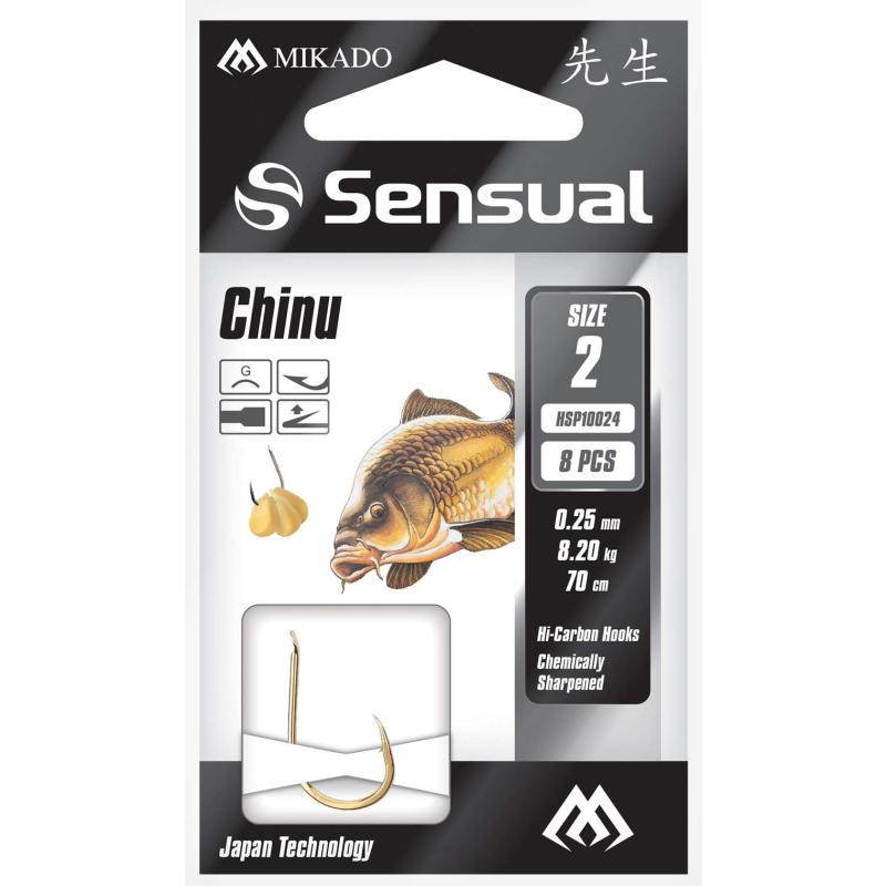 Mikado Vastgebonden Haken - Sensueel - Chinu Nee 12 G / Koord 0.16mm/70cm 8st