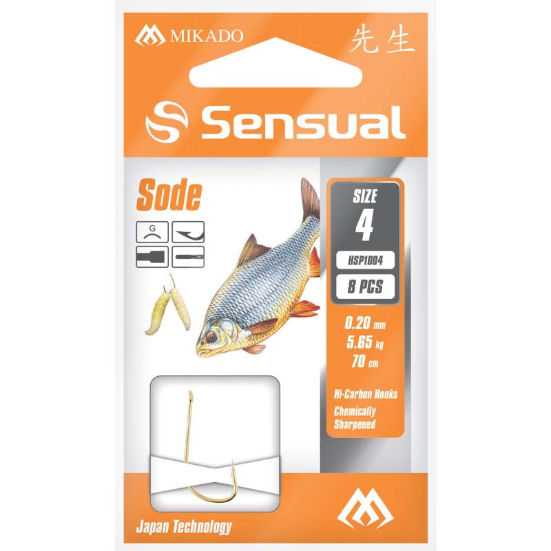 Mikado Tied Hooks - Sensual - Sode No 6 G / Line: 0.18mm/70cm 8pcs