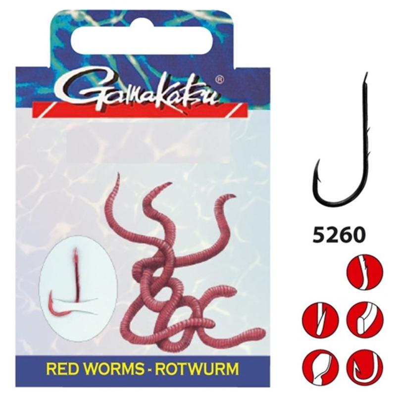 Gamakatsu Bkd-5260R Red Worm 75cm Hook Size 4