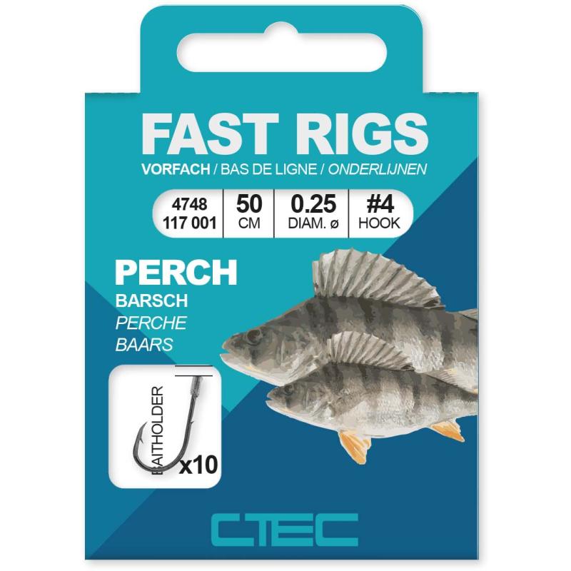 Ctec Fast Rigs Support d'appât pour perche 50 cm #4-0.25 mm