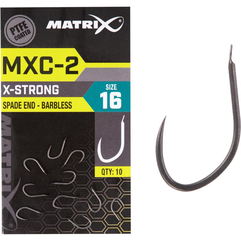 Matrix MXC-2 Size 18 Barbless Spade End PTFE 10pcs