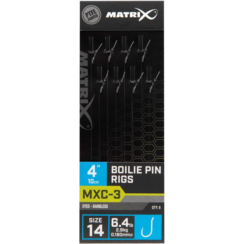 Matrix MXC-3 Taille 14 Sans Ardillon / 0.18mm / 4" (10cm) / Boilie Pin - 8pcs