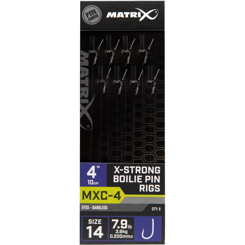 Matrix MXC-4 Maat 14 Barbless / 0.20mm / 4" X-Strong Boilie Pin - 8 stuks