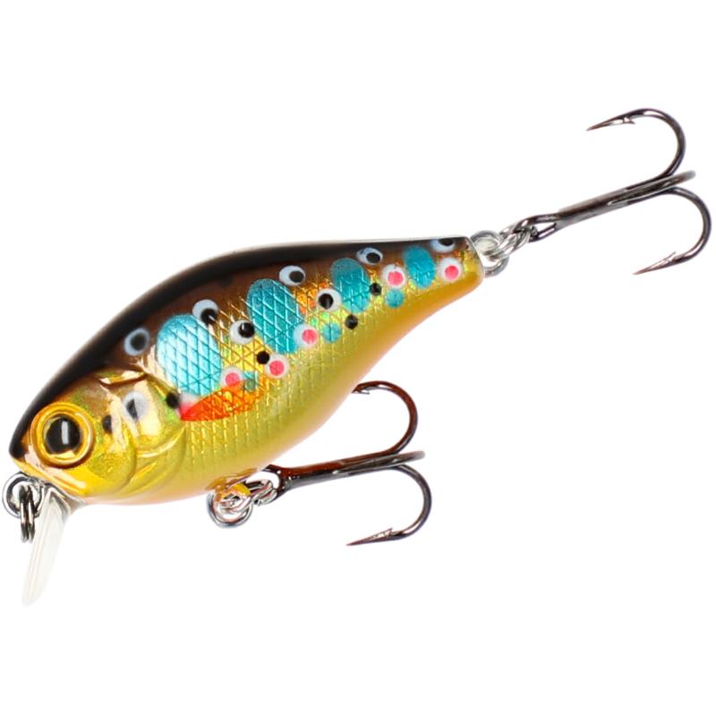 Mikado Wobbler Fishunter Bold Head - 4cm / Brown Trout - floating