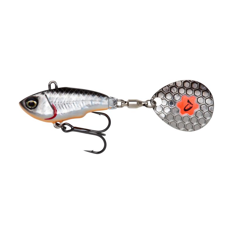 Savage Gear Fat Tail Spin 5.5 cm 9G zinkend vuil zilver
