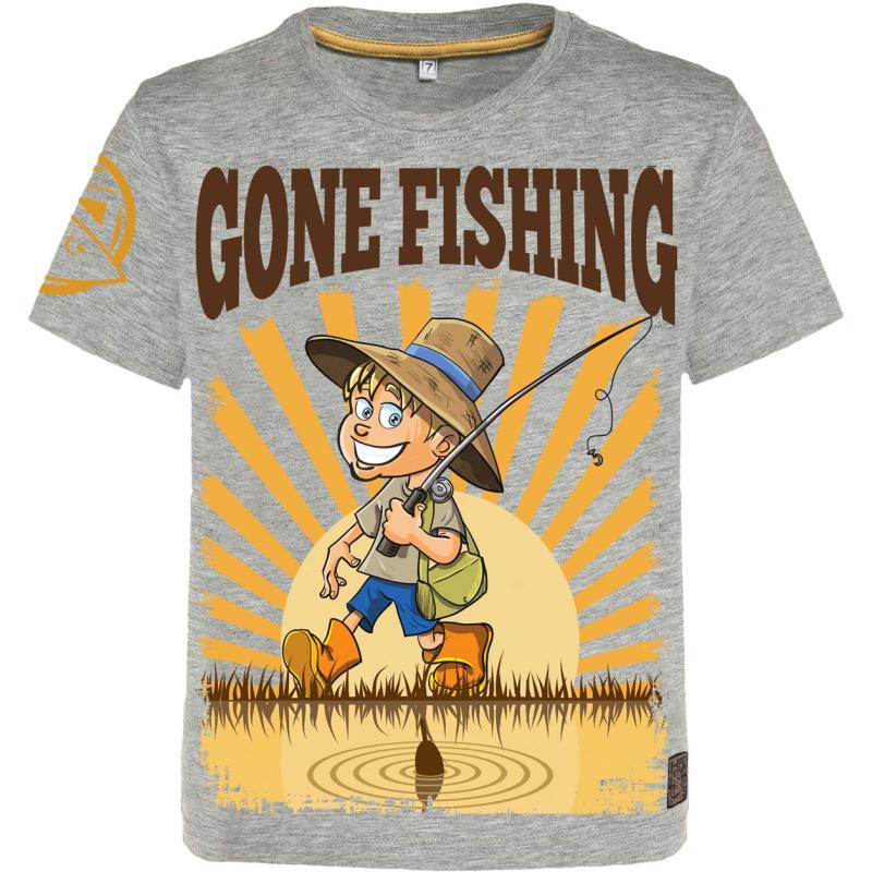 Hotspot Design T-shirt kinderen Gone Fishing - Maat 5/6 jaar