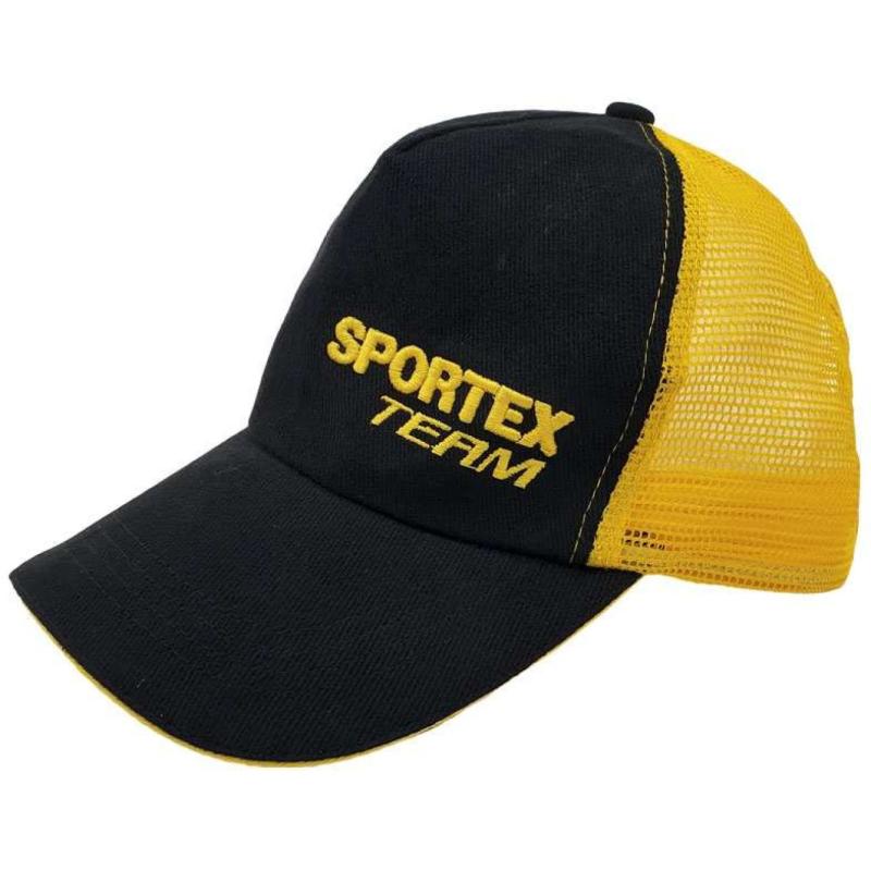 Sportex Base Cap zwart met geel net