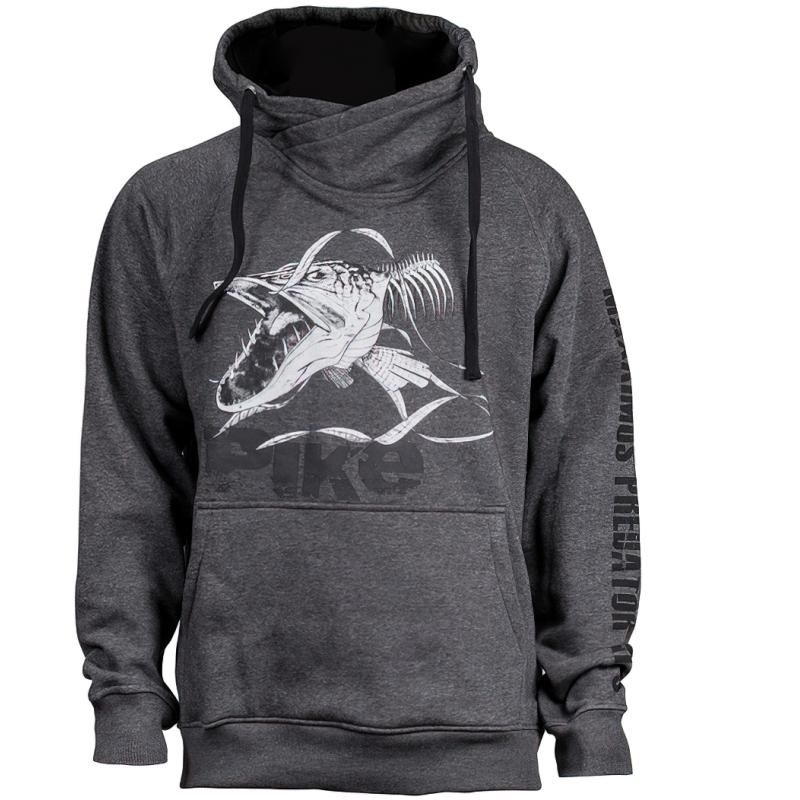 Fladen Hoody angry skeleton pike gray S