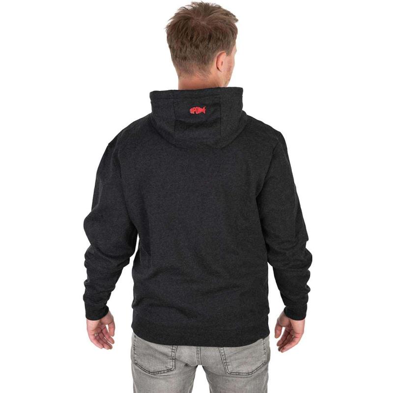 Spomb zwart gemêleerde hoodie trui XL