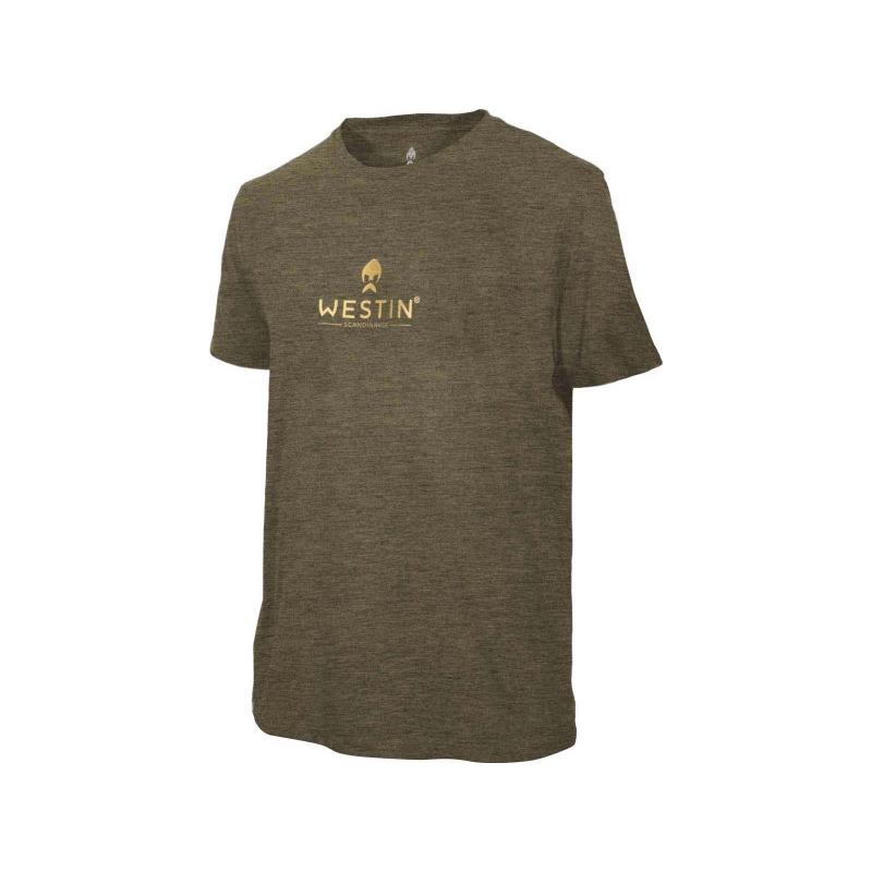 T-shirt in Westin-stijl M Moss Melange
