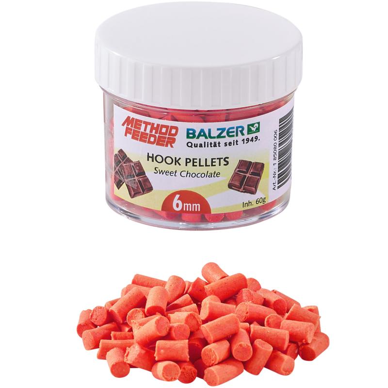 Balzer Method Feeder Hook Pellets 6mm oranje-zoete chocolade 60g
