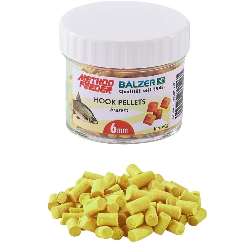 Balzer Method Feeder Hook Pellets 6mm yellow-brasem 60g