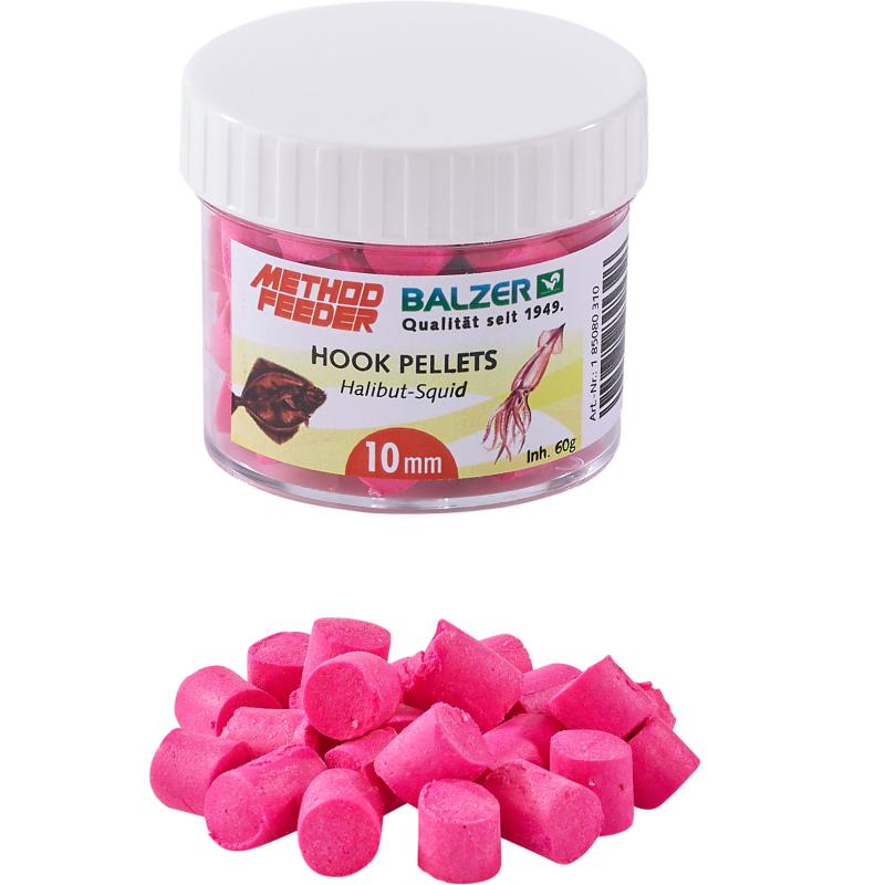 Balzer Method Feeder Hook Pellets 10 mm roze heilbotinktvis 60 g
