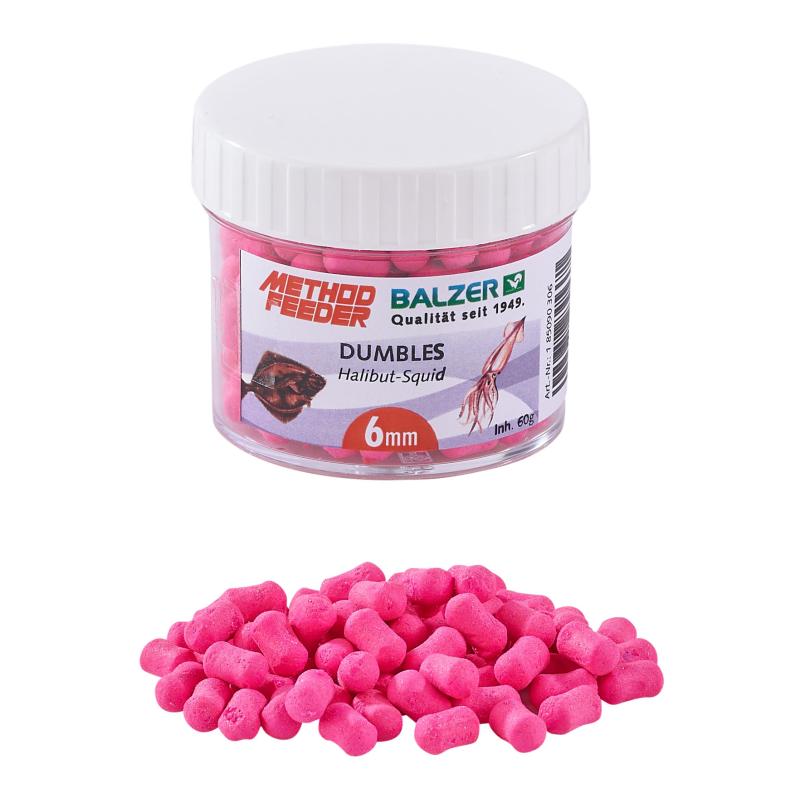 Balzer Method Feeder Dumbbells 6mm roze-heilbot-inktvis 60g