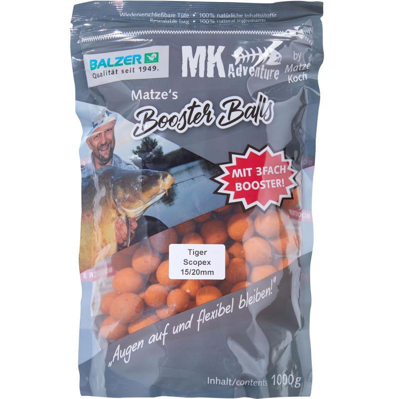 Balzer MK Booster Balls Tigernut-Scopex orange 15 and 20mm 1kg