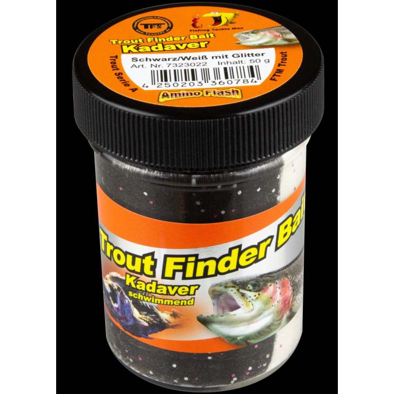 Fishing Tackle Max Trout Dough Contains 50g Black/White Carcass Floating