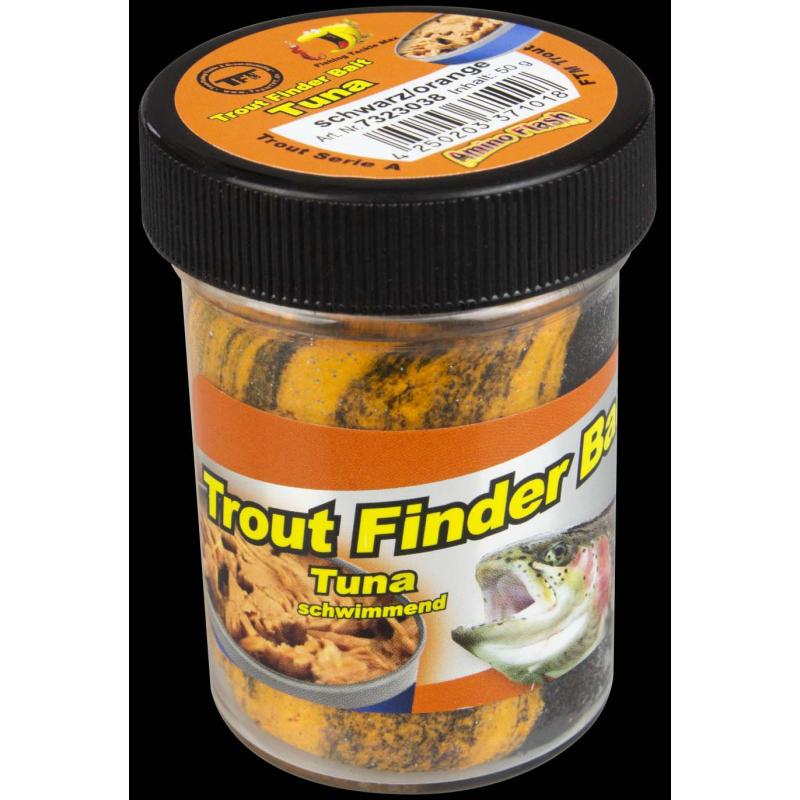 Fishing Tackle Max trout dough contents 50g black/orange tuna floating