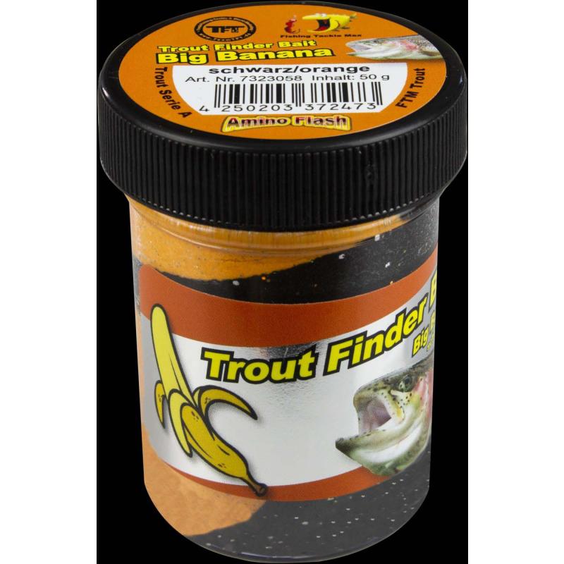 Fishing Tackle Max Trout Dough Contents 50g Black/Orange Big Banana Floating