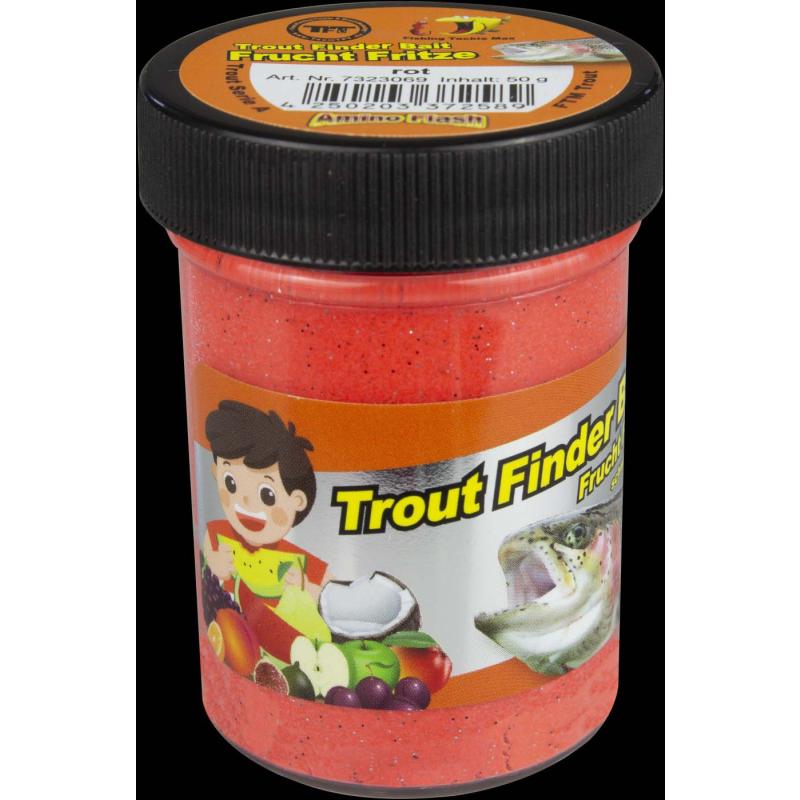 Fishing Tackle Max Trout Dough Contents 50g Red Fruit Fritze Floating