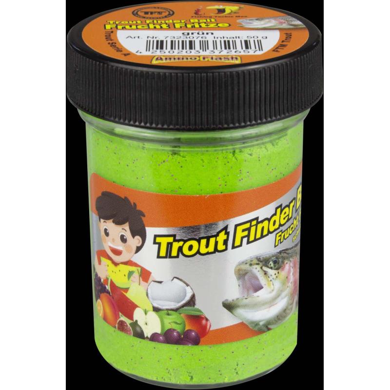 Fishing Tackle Max Trout Dough Contents 50g Green Fruit Fritze Floating
