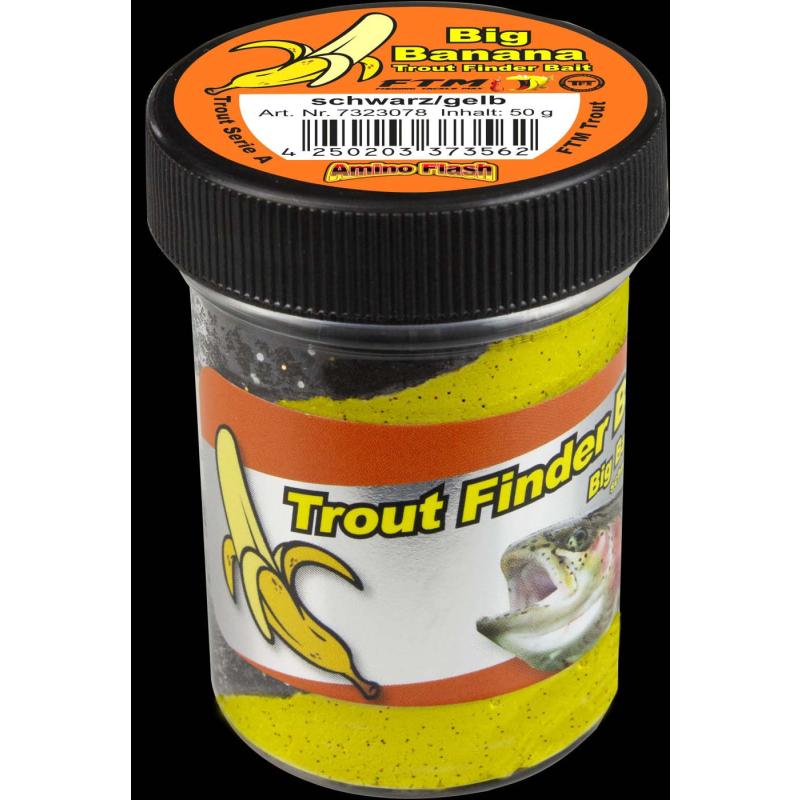 Fishing Tackle Max Trout Dough Contents 50g Black/Yellow Big Banana Floating
