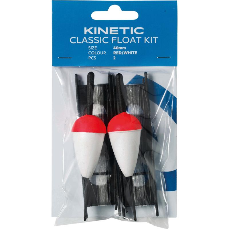 Kinetic Classic Float Kit 30mm Red/White 2pcs