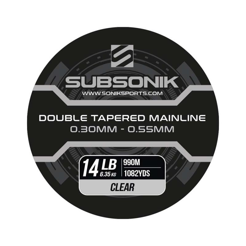 Sonik SUBSONIK DOUBLE TAPERED MAIN LINE CLEAR 12LB 990m (0.28mm-0.55mm)
