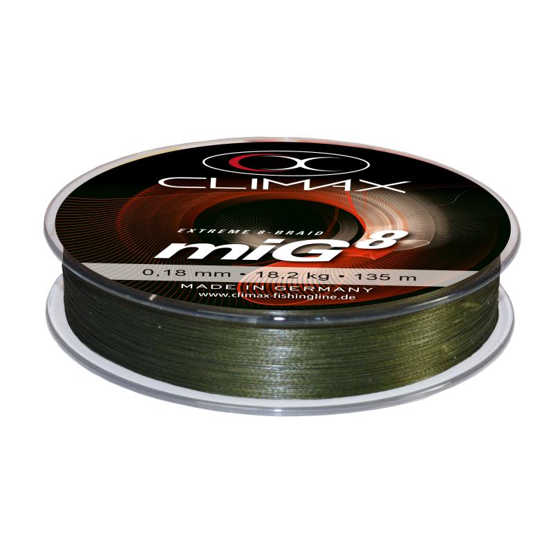 Climax miG8 Tresse vert olive 135m 0,12mm