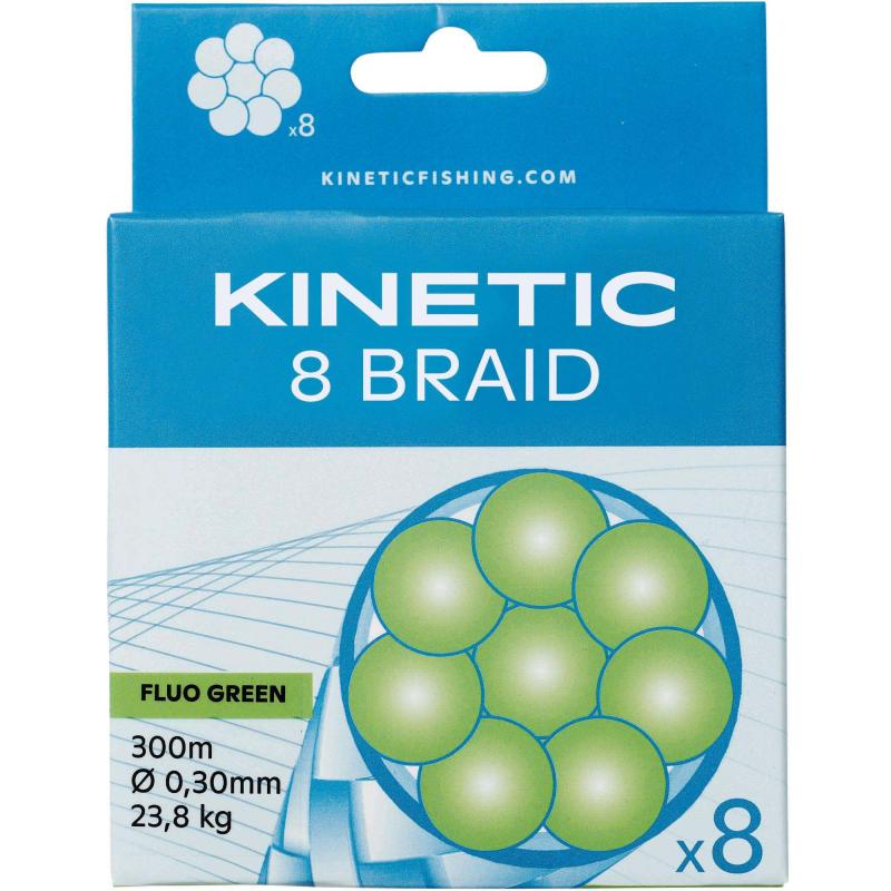 Kinetic 8 Braid 300m 0,14mm / 11,5kg Fluo Green