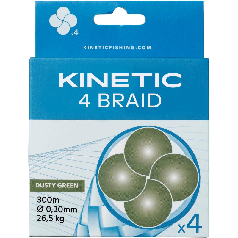 Kinetic 4 Braid 300m 0,30mm / 26,5kg Dusty Green