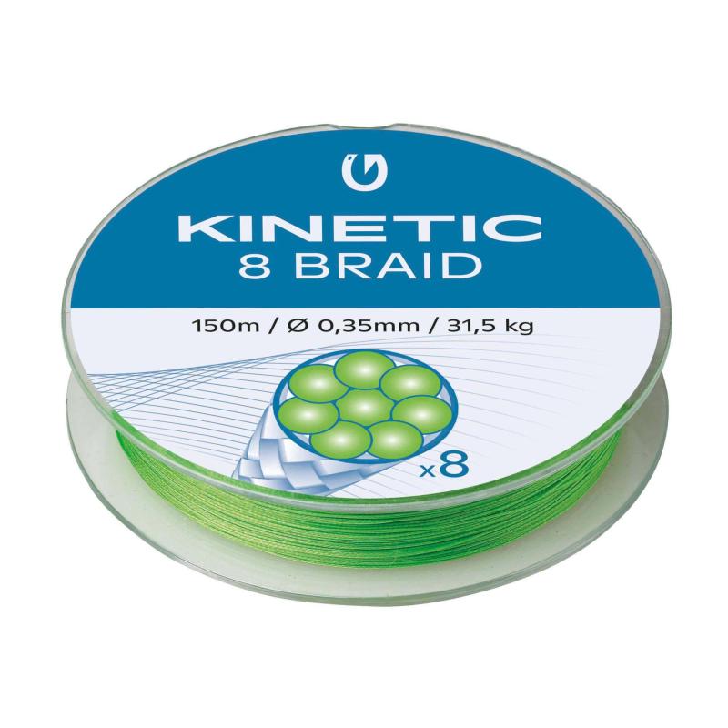 Kinetic 8 Braid 150m 0,16mm / 12,0kg Fluo Green