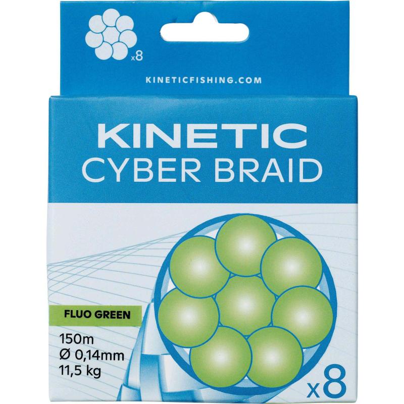 Kinetic 8 Braid 150m 0,20mm / 15,0kg Fluo Green