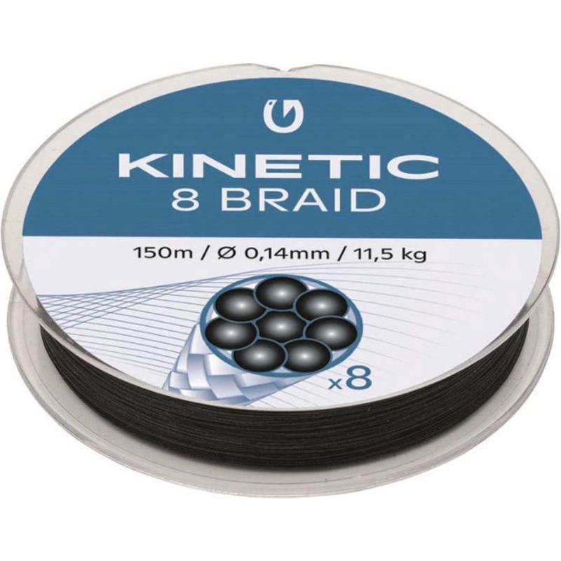 Kinetic 8 Braid 150m 0,14mm / 11,5kg Zwart
