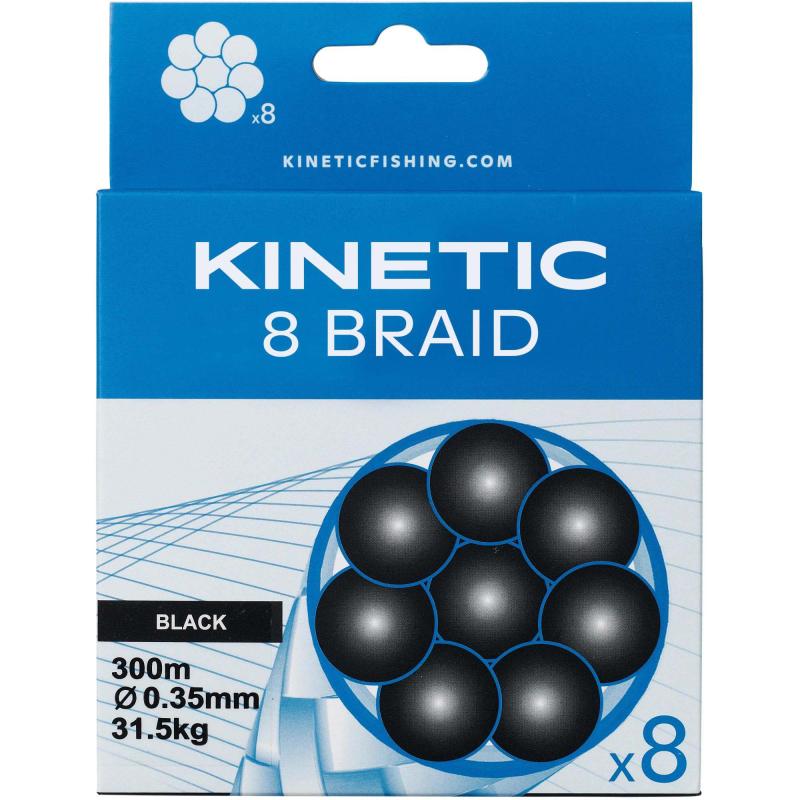 Kinetic 8 Braid 150m 0,35mm / 31,5kg Zwart