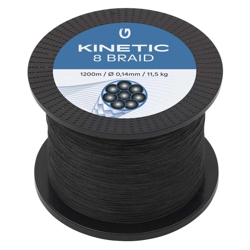 Kinetic 8 Tresse 1200m 0,12mm / 9,6kg Noir